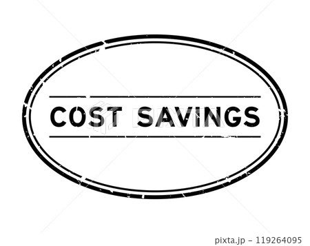 Grunge black cost savings word oval rubber seal stamp on white background Grunge black cost savings word oval rubber seal stamp on white background 119264095