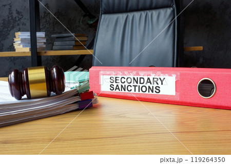 Folder with the label secondary sanctions. Economic restrictions. 119264350