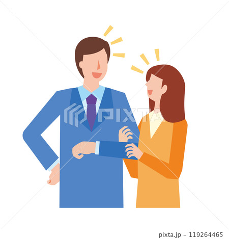 楽しそうに会話するカップル 119264465