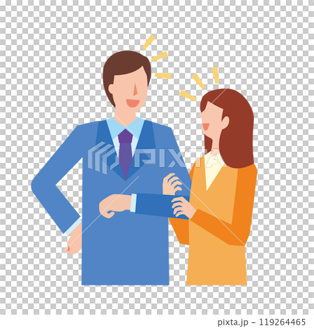 楽しそうに会話するカップル 119264465