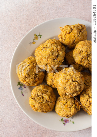 Chickpea buns made with almond and chickpea flour, a healthy, gluten-free option suitable for gluten-free diets and simple, nutritious baking 119264501