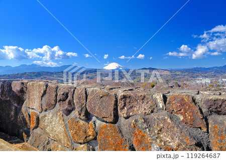関東・吾妻山公園・展望台から眺める早春の富士山・神奈川県二宮町(2) 119264687