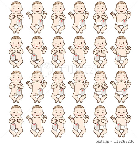 人工肛門、ストーマ、大腸、子供、こども、赤ちゃん、イラスト、illustration 119265236