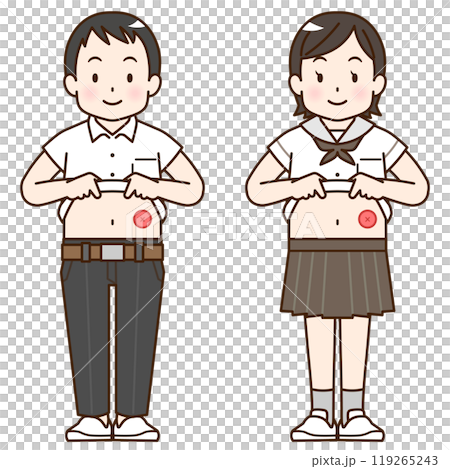 人工肛門、ストーマ、大腸、子供、こども、赤ちゃん、イラスト、illustration 119265243