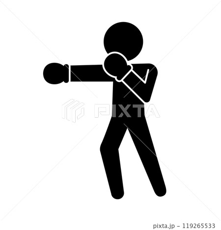 ボクシングをしている人 シルエット ボクシングをしている人 シルエット 119265533