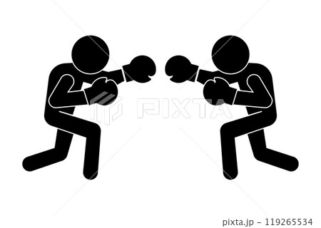 ボクシング対決 シルエット ボクシング対決 シルエット 119265534