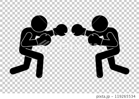 ボクシング対決 シルエット ボクシング対決 シルエット 119265534