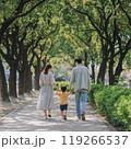 公園を散歩する家族 119266537