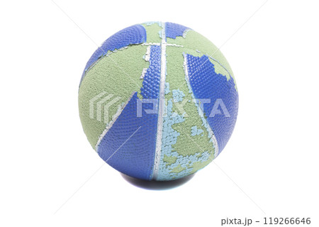 Old and spoiled basketball ball Old and spoiled basketball ball 119266646