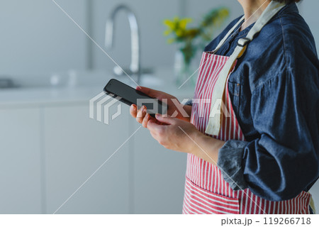スマホを持つ主婦 スマホを持つ主婦 119266718