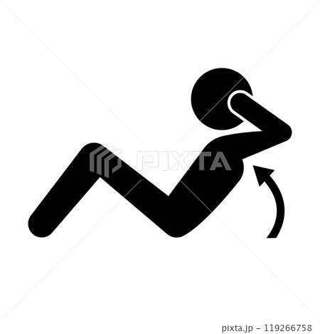 腹筋運動をしている人のシルエット 腹筋運動をしている人のシルエット 119266758