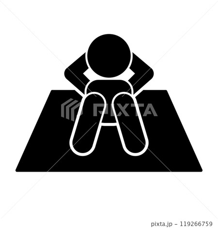 腹筋・上体起こし シルエット 119266759