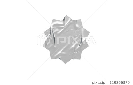 Blank silver sharp round adhesive crumpled tape mockup, top view 119266879