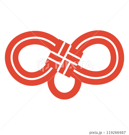 二重叶結びのシンプルなイラスト・結び目 二重叶結びのシンプルなイラスト・結び目 119266987