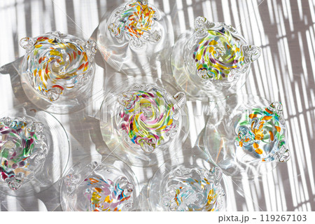 琉球グラス　並んだおちょこ 119267103