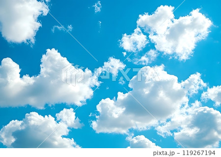 Beautiful sunny sky with cloud. Generative AI. 119267194