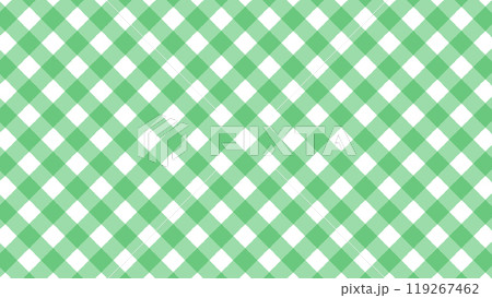 手書きの斜めギンガムチェック柄のパターン - シンプルでかわいい緑色と白の背景素材 - 16:9 手書きの斜めギンガムチェック柄のパターン - シンプルでかわいい緑色と白の背景素材 - 16:9 119267462