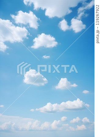 Sunny Day with White Cumulus Clouds 119267922
