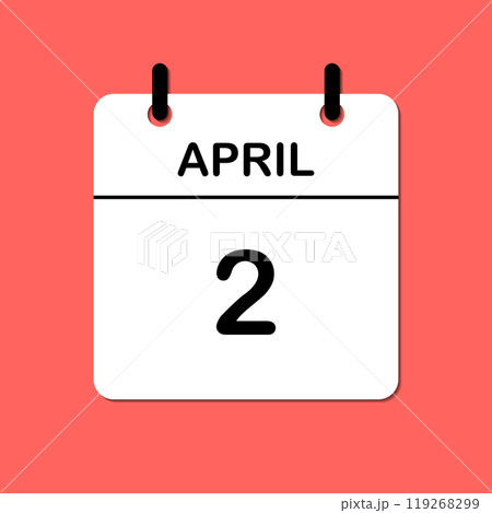 April 2. Daily Calendar icon for design. Simple design for business brochure, flyer, print media, advertisement. Easily editable April 2. Daily Calendar icon for design. Simple design for business brochure, flyer, print media, advertisement. Easily editable 119268299