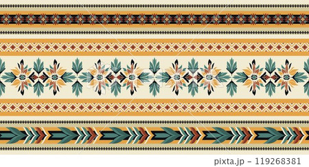 Motifs African boho paisley Floral Ikat pattern embroidery border. Ethnic ikat floral Ethnic Indian Pattern Ikat pattern Ethnic Pattern.Border indian floral Aztec embroidery border seamless patterns. 119268381