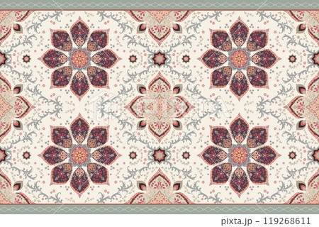 Motifs African boho paisley Floral Ikat pattern embroidery border. Ethnic ikat floral Ethnic Indian Pattern Ikat pattern Ethnic Pattern.Border indian floral Aztec embroidery border seamless patterns. 119268611