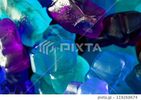 Colorful gummy candies, jelly bears sweets 119268674