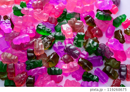 Colorful gummy candies, jelly bears sweets Colorful gummy candies, jelly bears sweets 119268675