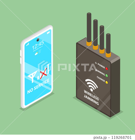 3D Isometric Flat Vector Illustration of Electronic Device Protection, Mobile Signal Prevention 3D Isometric Flat Vector Illustration of Electronic Device Protection, Mobile Signal Prevention 119268701