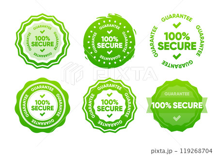 100 percent Secure Guarantee stamps. Badge or stamp for commerce website. Vector illustration. 119268704