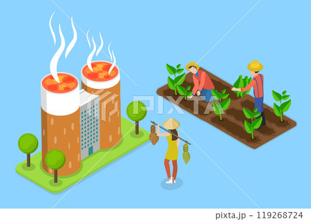3D Isometric Flat Vector Illustration of Tobacco Industry, Manufacturing Process 3D Isometric Flat Vector Illustration of Tobacco Industry, Manufacturing Process 119268724