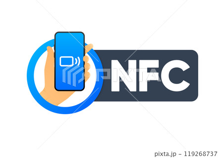 NFC Payment banner. Contactless Payment concept. Contactless NFC payment. Vector illustration. NFC Payment banner. Contactless Payment concept. Contactless NFC payment. Vector illustration. 119268737
