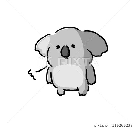 ため息をつくコアラのキャラクターの手書き風イラスト ため息をつくコアラのキャラクターの手書き風イラスト 119269235