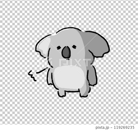 ため息をつくコアラのキャラクターの手書き風イラスト ため息をつくコアラのキャラクターの手書き風イラスト 119269235