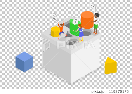 3D Isometric Flat Illustration of Shape Puzzle, Children Sorter Toy 3D Isometric Flat Illustration of Shape Puzzle, Children Sorter Toy 119270176