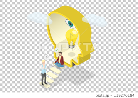 3D Isometric Flat Illustration of Inner Intelligence, Cognitive Insight and Inspiration 3D Isometric Flat Illustration of Inner Intelligence, Cognitive Insight and Inspiration 119270184