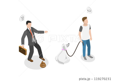 3D Isometric Flat Illustration of Dog Poop, Stepping on Dog Turd 3D Isometric Flat Illustration of Dog Poop, Stepping on Dog Turd 119270231