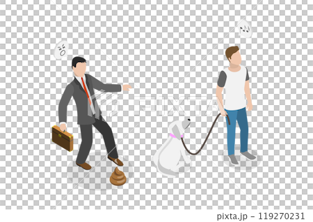 3D Isometric Flat Illustration of Dog Poop, Stepping on Dog Turd 3D Isometric Flat Illustration of Dog Poop, Stepping on Dog Turd 119270231