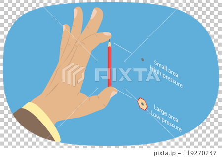 3D Isometric Flat  Illustration of Solid Pressure, Physics Study 119270237