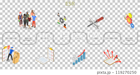 3D Isometric Flat  Illustration of ERP as Enterprise Resource Planning, Productivity and Improvement 119270250