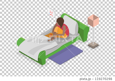 3D Isometric Flat  Illustration of Restless Leg Syndrome, RLS Symptoms 119270298