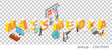 3D Isometric Flat Illustration of Mass Media, Broadcasting , Journalism 3D Isometric Flat Illustration of Mass Media, Broadcasting , Journalism 119270307