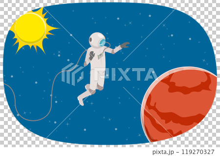 3D Isometric Flat Illustration of Journey To Mars, Astronaut in Outer Space 3D Isometric Flat Illustration of Journey To Mars, Astronaut in Outer Space 119270327