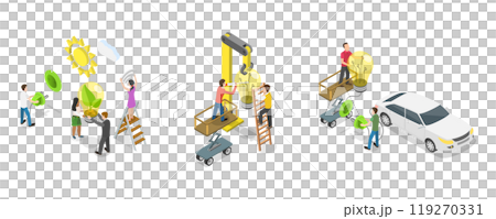 3D Isometric Flat Illustration of Eco Technology, Protect Environment, Clean Alternative Energy 3D Isometric Flat Illustration of Eco Technology, Protect Environment, Clean Alternative Energy 119270331