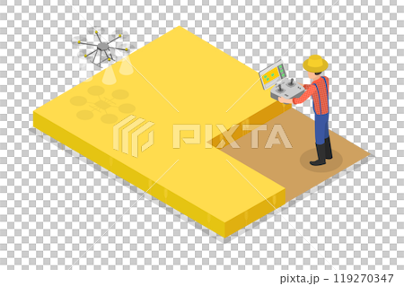 3D Isometric Flat  Illustration of Agronomist, Innovative Technologies for Agriculture 119270347
