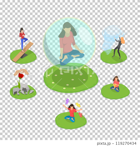 3D Isometric Flat  Illustration of Resilience Concept, Mental Strength 119270434