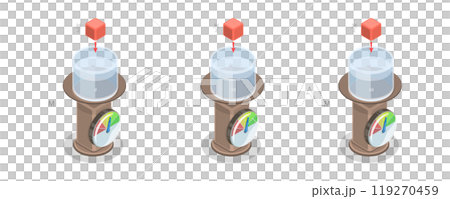 3D Isometric Flat  Illustration of Force Of Liquids, Physics Experiment 119270459