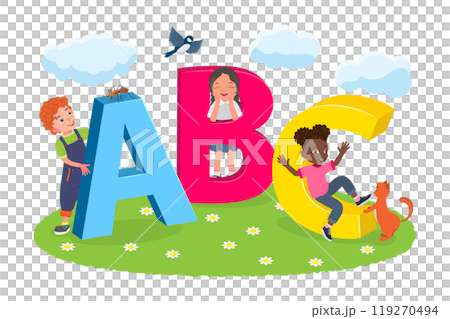 Flat  Illustration of ABC, Learning Alphabet 119270494