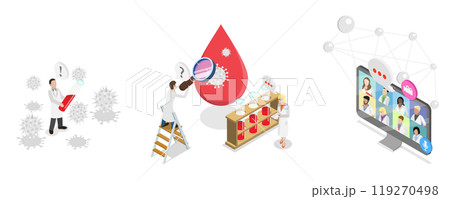 3D Isometric Flat  Illustration of Diabets, Health Care and Medicine 119270498
