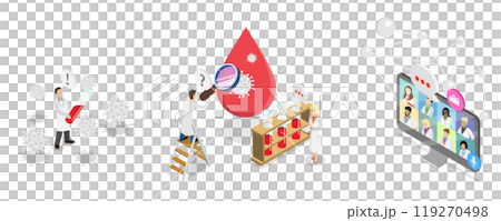 3D Isometric Flat  Illustration of Diabets, Health Care and Medicine 119270498