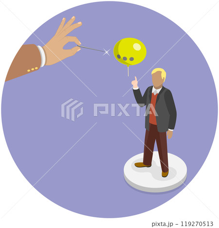 3D Isometric Flat  Illustration of Rejecting Comments, Bubble Speech and Disapproval 119270513